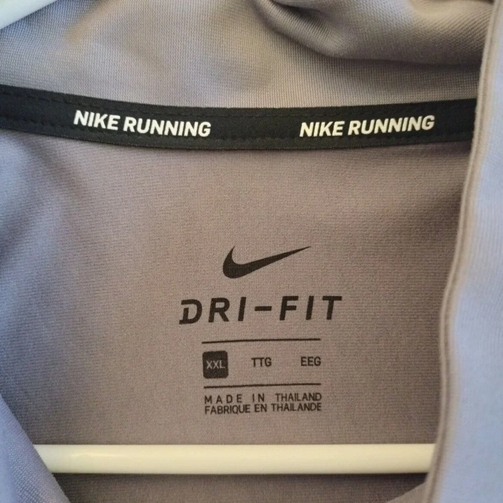 NIKE Running Top Man XXL Gray Dri-Fit Half Zip Pullover Sport‎ Athletic Sporty